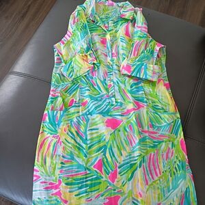 Lilly Pulitzer Tropical Print Dress - Pink, Green, Yellow